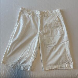 J. Crew White Flat Front Shorts
